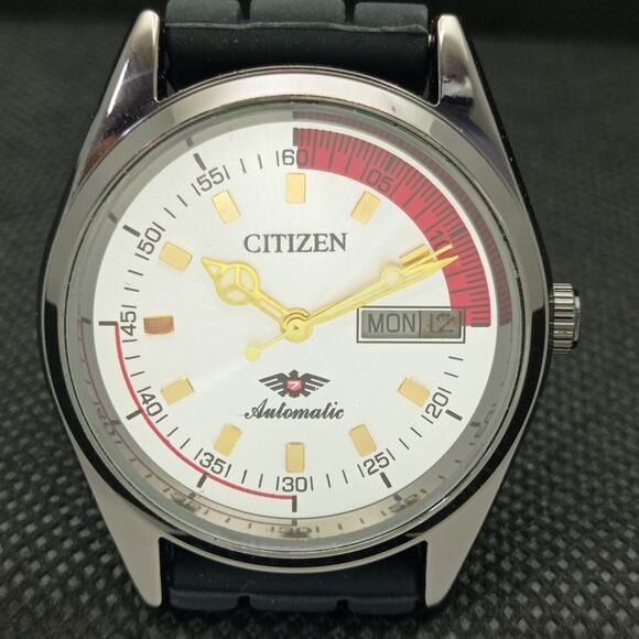 Vintage 1974 Citizen Automatic Mens Silver Watch W/daydate & Gold accents - Picture 4 of 8